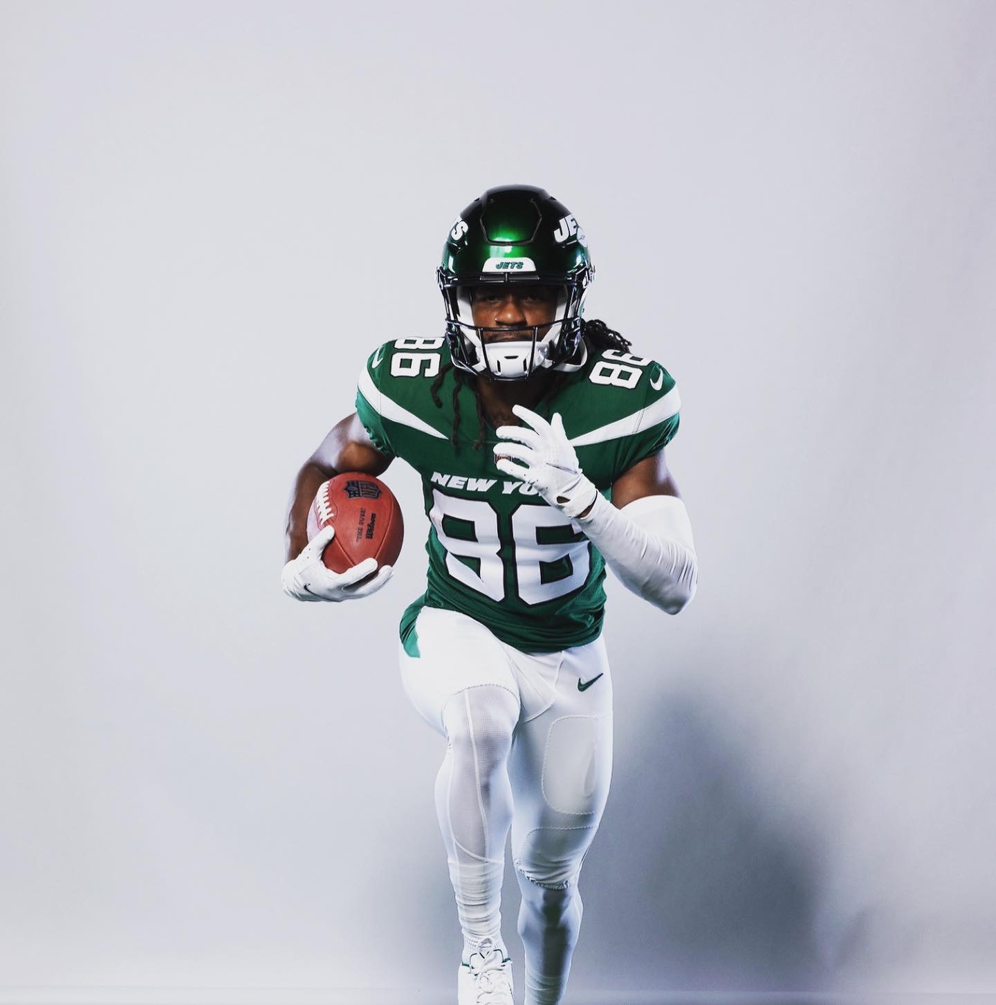 Coach Abram in a New York Jets uniform